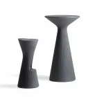 Wysoki stolik kawowy na zewnątrz z polietylenu z okrągłym blatem Made in Italy - Desmond Viadurini