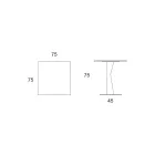 Wysoki Kwadratowy Stolik Kawowy z Pochyłego Metalu i Matowej Ceramicznej Blat - Coriko Viadurini