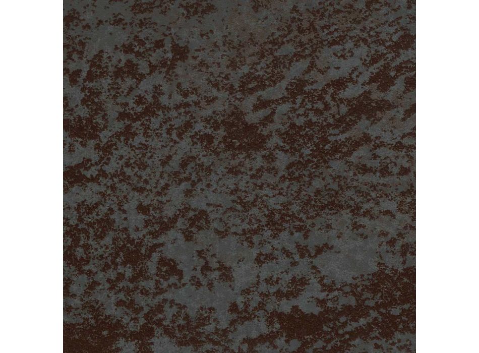 Wysoki Kwadratowy Stolik Kawowy z Pochyłego Metalu i Matowej Ceramicznej Blat - Coriko Viadurini