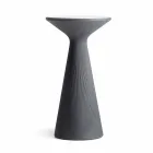 Wysoki okrągły stolik kawowy na zewnątrz z polietylenu i HPL Made in Italy - Desmond Viadurini