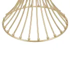 Okrągły wysoki stolik kawowy ze złotego żelaza z kulami i blatem z dymionego szkła - Dexter Viadurini