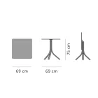 Stół barowy na zewnątrz z 3 rozkładanymi aluminiowymi nogami w 2 wykończeniach - Filomena Viadurini