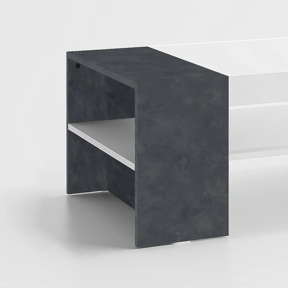 Niski Stolik Kawowy do Salonu z Białego Drewna 3 Wykończenia - Rames Viadurini