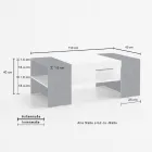 Niski Stolik Kawowy do Salonu z Białego Drewna 3 Wykończenia - Rames Viadurini