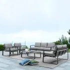 Niski stół zewnętrzny z aluminium malowanego na biało lub antracyt - Aniello Viadurini