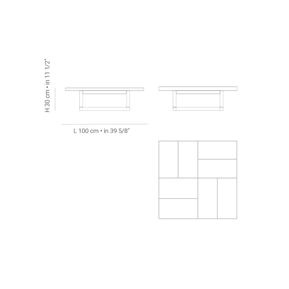 Niski stolik kawowy ogrodowy z blatem z kamionki Made in Italy - Bresson Viadurini