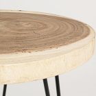 Niski stół do salonu z aluminium i blat z naturalnego drewna - Crotone Viadurini