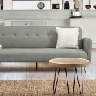 Niski stół do salonu z aluminium i blat z naturalnego drewna - Crotone Viadurini