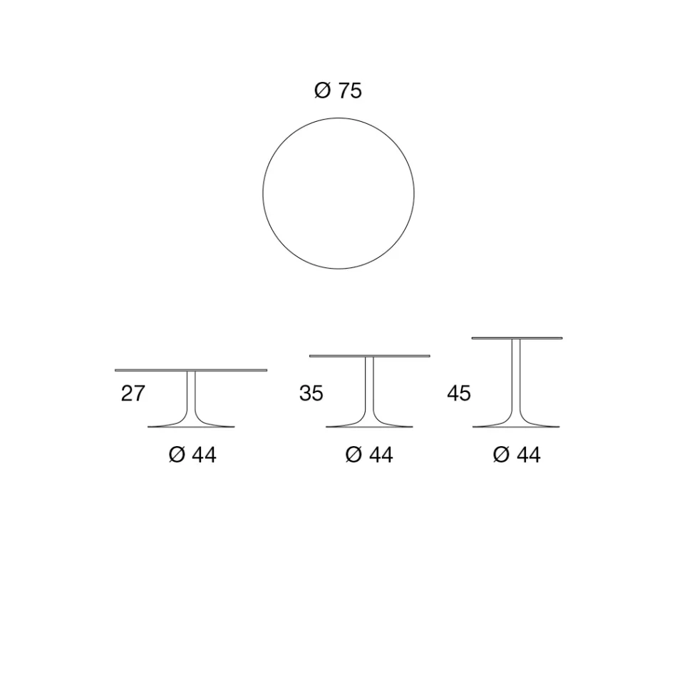 Niski stolik kawowy z metalu i ceramiki w różnych rozmiarach - Amereo Viadurini