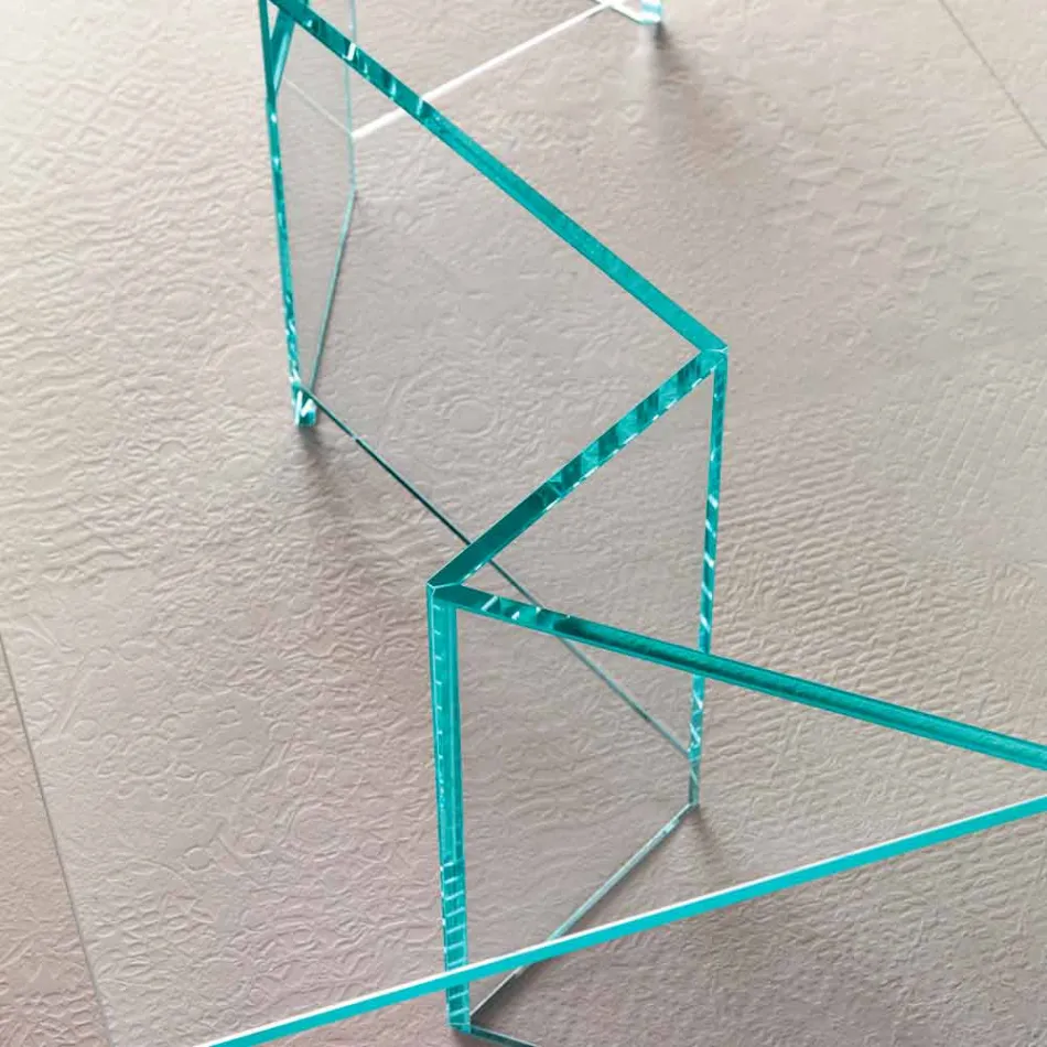 Niski stolik kawowy z bardzo przezroczystego szkła 2 rozmiary Wyprodukowano we Włoszech - losowo Viadurini