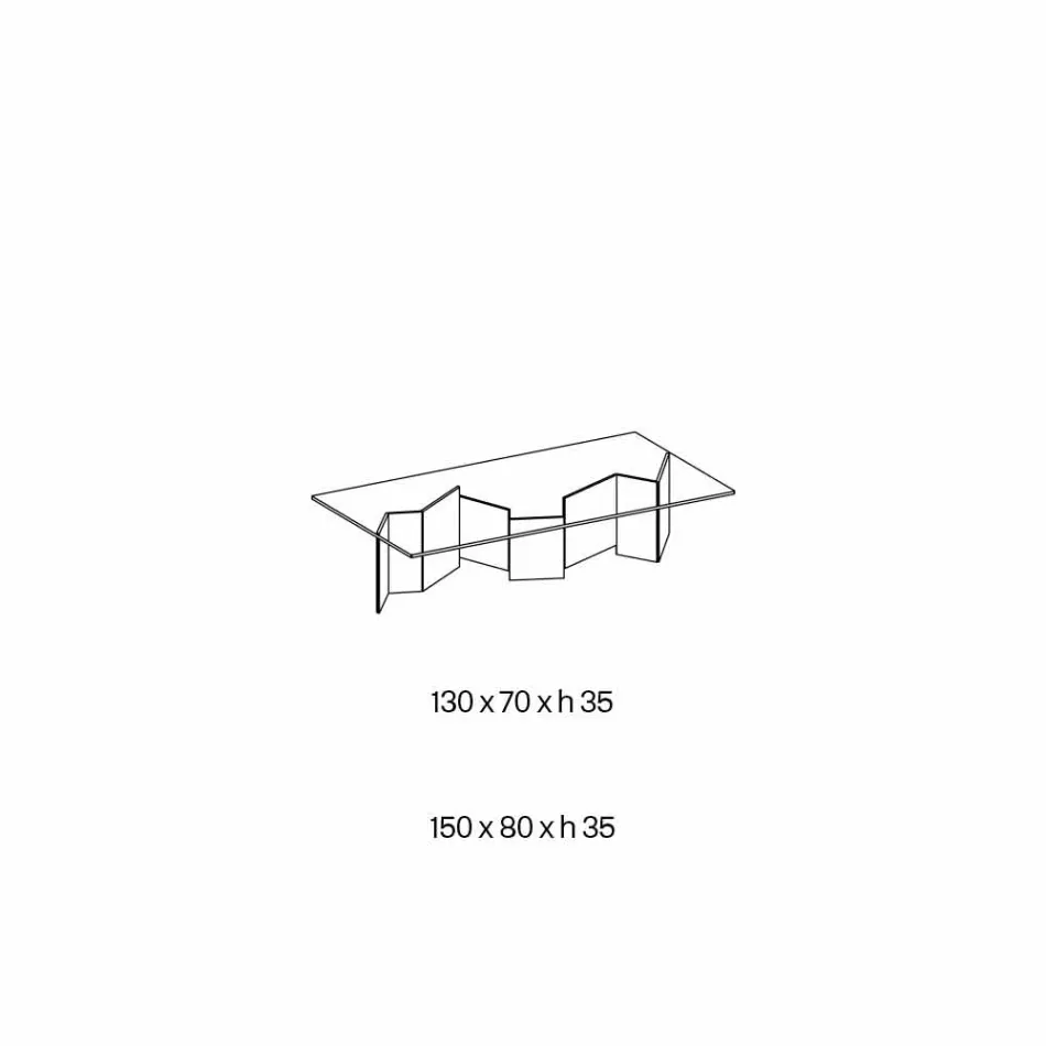 Niski stolik kawowy z bardzo przezroczystego szkła 2 rozmiary Wyprodukowano we Włoszech - losowo Viadurini