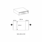 Niski Stolik do Salonu z Przydymionego Szkła i Drewnianych Szuflad 3 Rozmiary - Mantra Viadurini