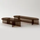 Stolik kawowy Laris Bronze Glass o wyrafinowanym wzornictwie, wyprodukowany we Włoszech Viadurini