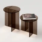 Stolik kawowy Laris Bronze Glass o wyrafinowanym wzornictwie, wyprodukowany we Włoszech Viadurini
