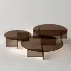 Stolik kawowy Laris Bronze Glass o wyrafinowanym wzornictwie, wyprodukowany we Włoszech Viadurini