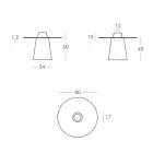 Polietylen i szklany stolik przesuwny z niskim stolikiem (H50) wykonany we Włoszech Viadurini