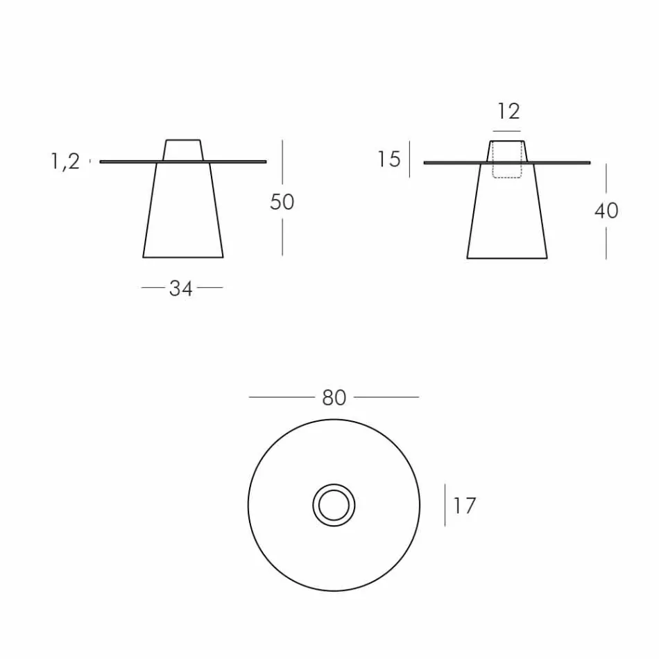 Polietylen i szklany stolik przesuwny z niskim stolikiem (H50) wykonany we Włoszech Viadurini