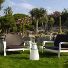 Polietylen i szklany stolik przesuwny z niskim stolikiem (H50) wykonany we Włoszech Viadurini