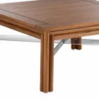 Niski kwadratowy stolik kawowy do salonu na zewnątrz z naturalnego lub czarnego drewna - Suzana Viadurini