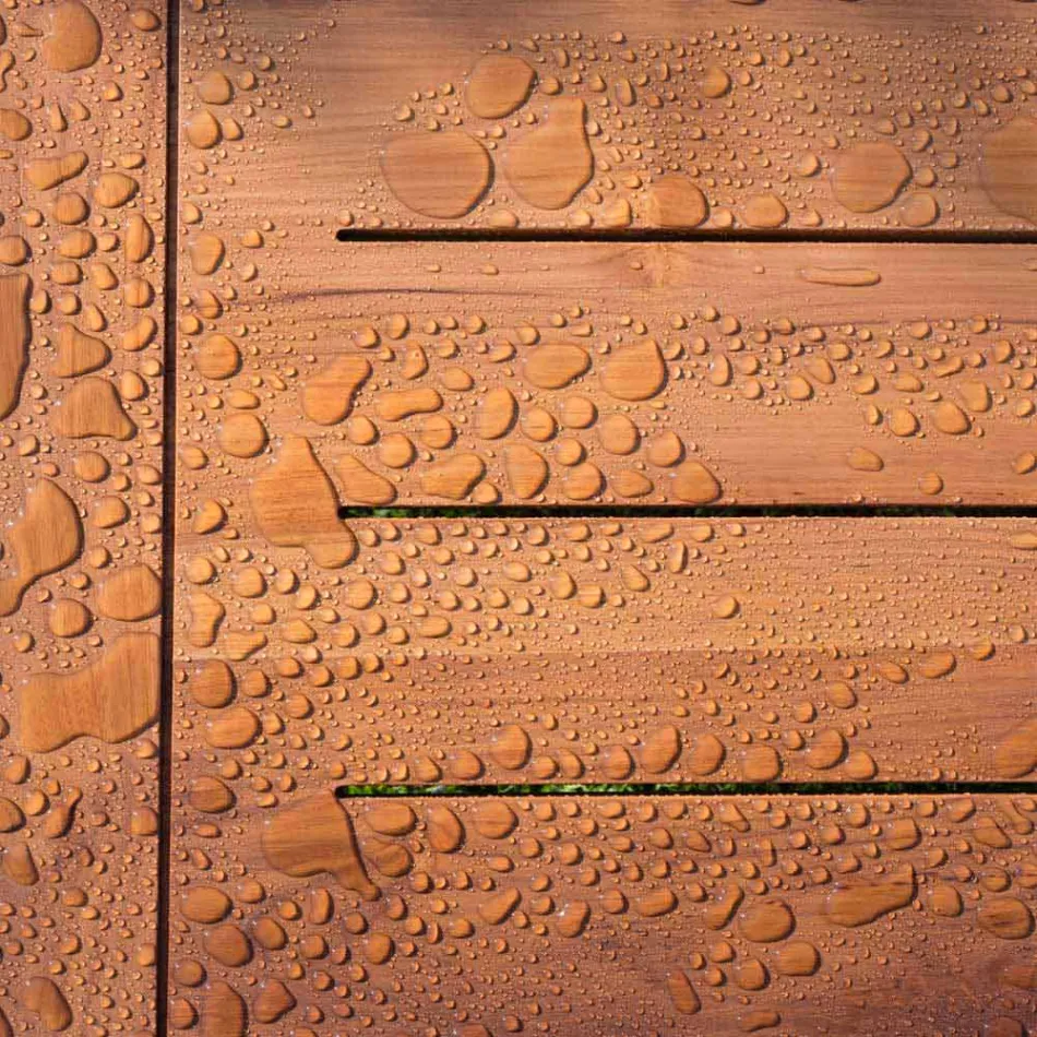 Niski kwadratowy stolik kawowy do salonu na zewnątrz z naturalnego lub czarnego drewna - Suzana Viadurini