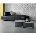 Niski stolik kawowy Salon Ceramiczny blat i nogi ze szkła wędzonego 3 rozmiary - losowo Viadurini