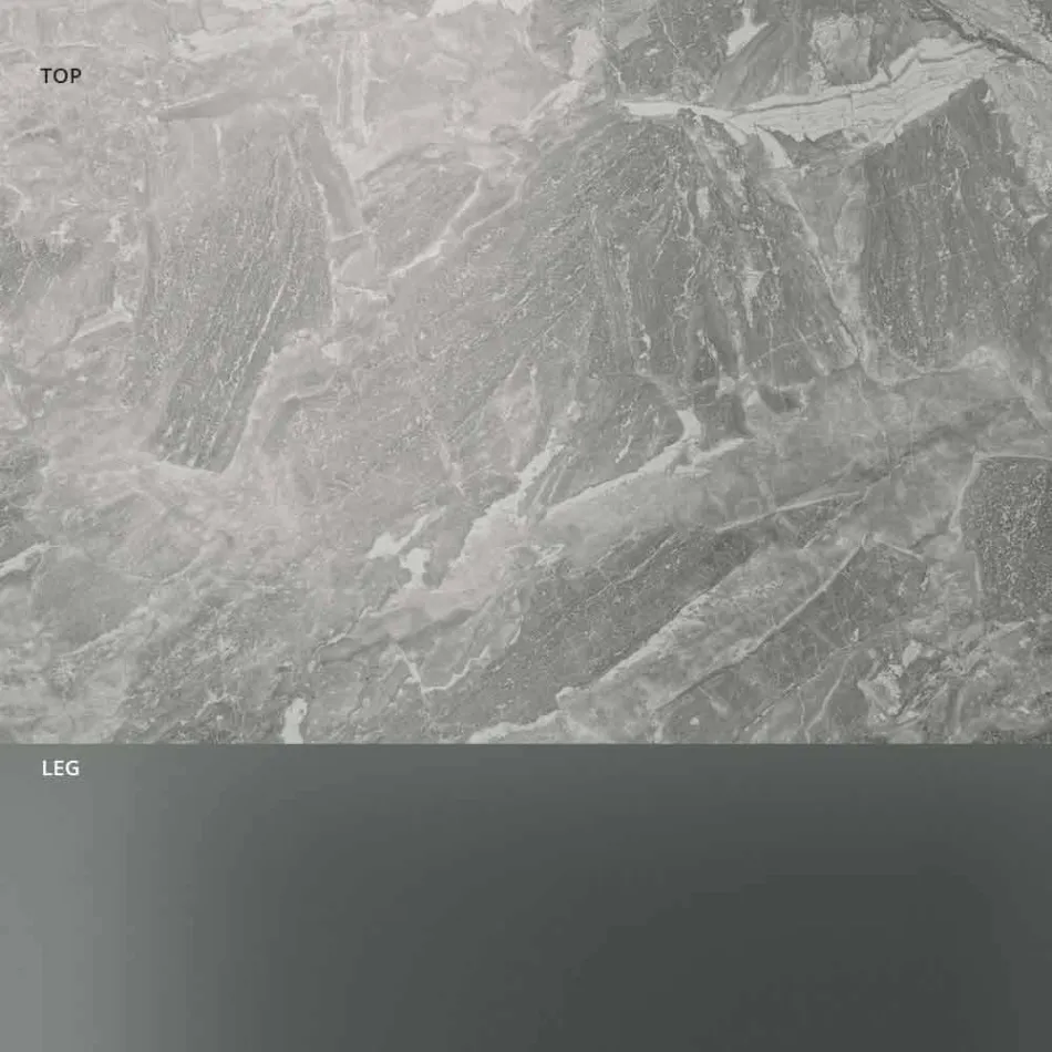 Niski stolik kawowy Salon Ceramiczny blat i nogi ze szkła wędzonego 3 rozmiary - losowo Viadurini