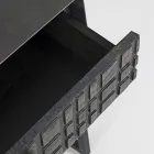 Stolik nocny ze stali i drewna mango o etnicznym designie - Mireo Viadurini