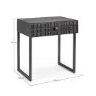 Stolik nocny ze stali i drewna mango o etnicznym designie - Mireo Viadurini