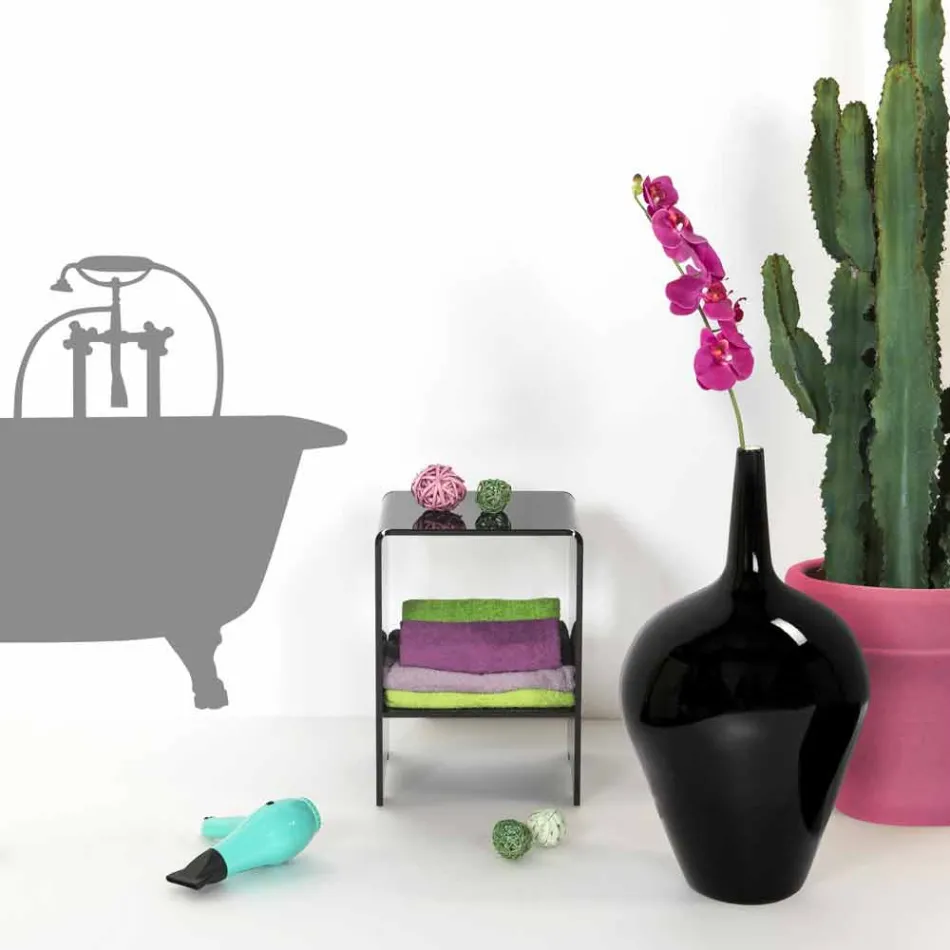 Mimi nowoczesny design czarny stolik kawowy / stolik nocny, wykonany we Włoszech Viadurini