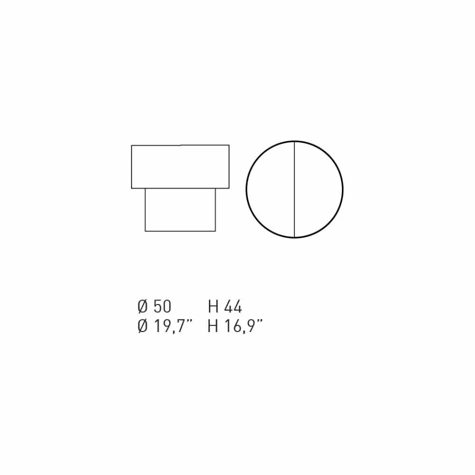 Okrągły stolik nocny o nowoczesnym designie w kolorze Bordeaux lub niebieskim drewnie - Vinnie Viadurini