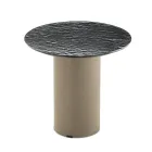 Stolik kawowy z metalową podstawą i lustrem lub szklanym blatem Ø45 cm - Flaminia Viadurini