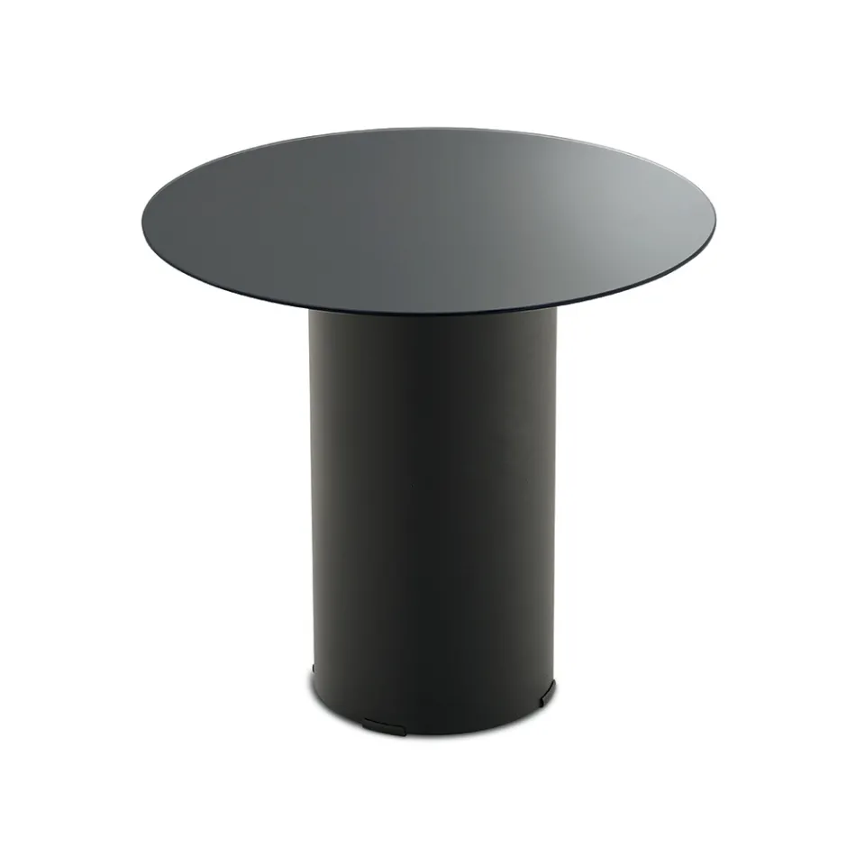 Stolik kawowy z metalową podstawą i lustrem lub szklanym blatem Ø45 cm - Flaminia Viadurini