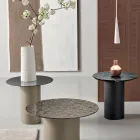 Stolik kawowy z metalową podstawą i lustrem lub szklanym blatem Ø45 cm - Flaminia Viadurini