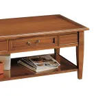 Stolik kawowy z szufladą i półką z patynowanego drewna Wyprodukowano we Włoszech - Tuoni Viadurini