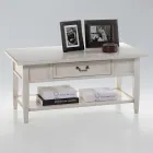 Stolik kawowy z szufladą i półką z patynowanego drewna Wyprodukowano we Włoszech - Tuoni Viadurini