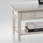 Stolik kawowy z szufladą i półką z patynowanego drewna Wyprodukowano we Włoszech - Tuoni Viadurini