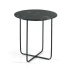 Stolik kawowy z lustrem i ceramicznym blatem imitującym marmur, wyprodukowany we Włoszech - Giusta Viadurini