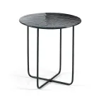 Stolik kawowy z lustrem i ceramicznym blatem imitującym marmur, wyprodukowany we Włoszech - Giusta Viadurini