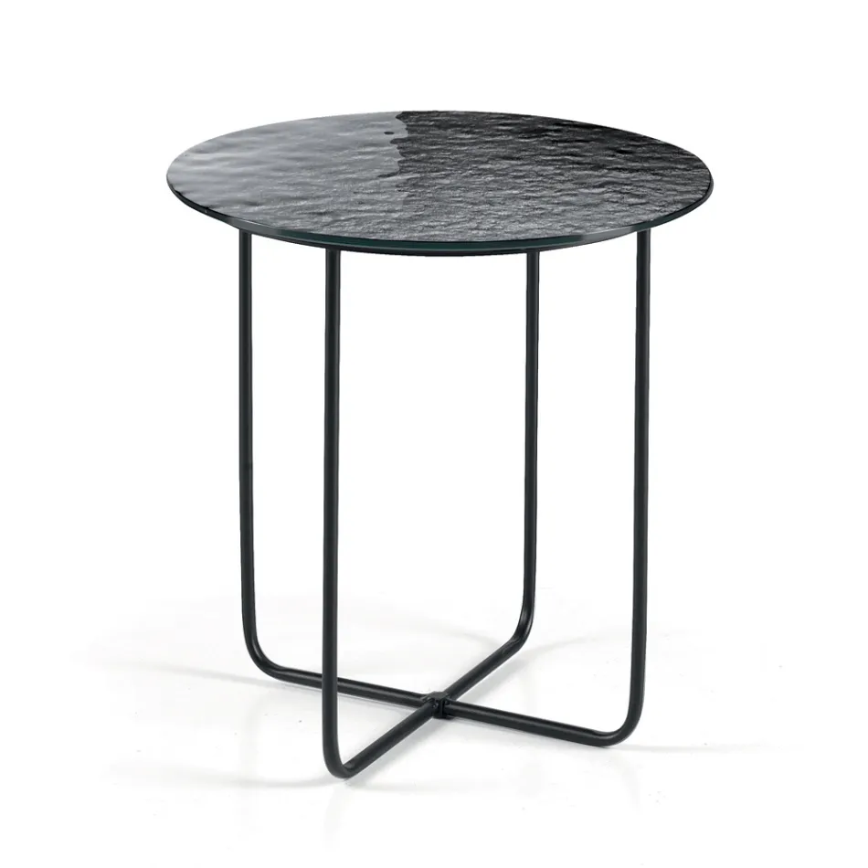 Stolik kawowy z lustrem i ceramicznym blatem imitującym marmur, wyprodukowany we Włoszech - Giusta Viadurini