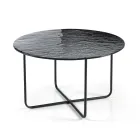 Stolik kawowy z lustrem i ceramicznym blatem imitującym marmur, wyprodukowany we Włoszech - Giusta Viadurini