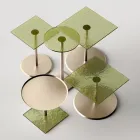 Stolik kawowy z kwadratowym szklanym lub metalowym blatem Made in Italy - Anakin Viadurini