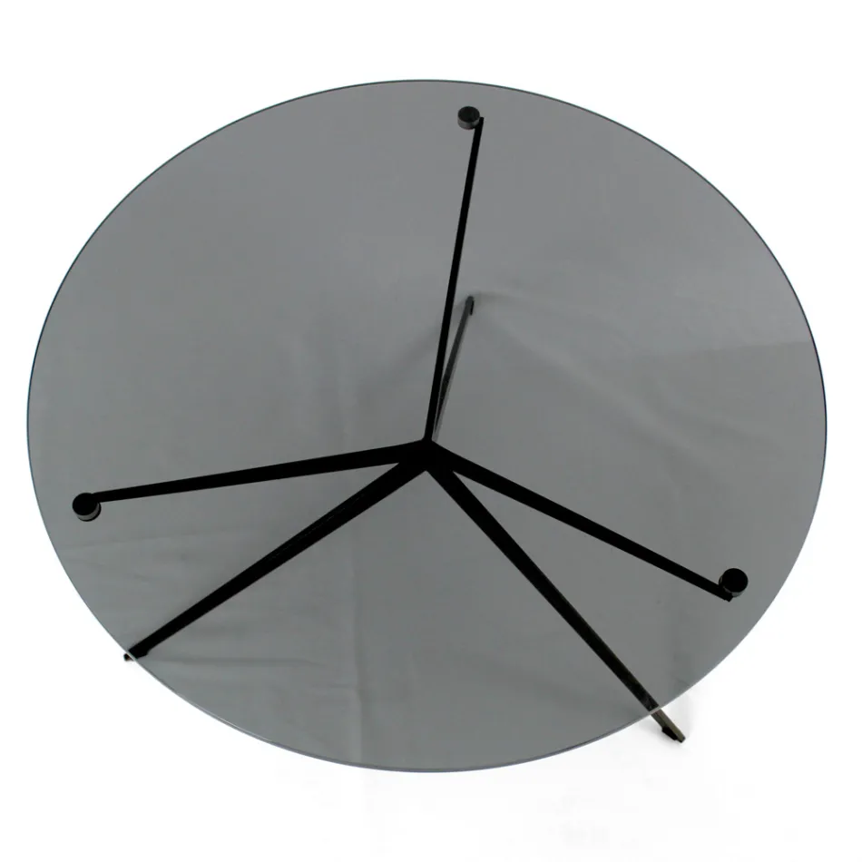 Stolik kawowy z okrągłym blatem Wykonany ze szkła Wyprodukowano we Włoszech - Siste Viadurini