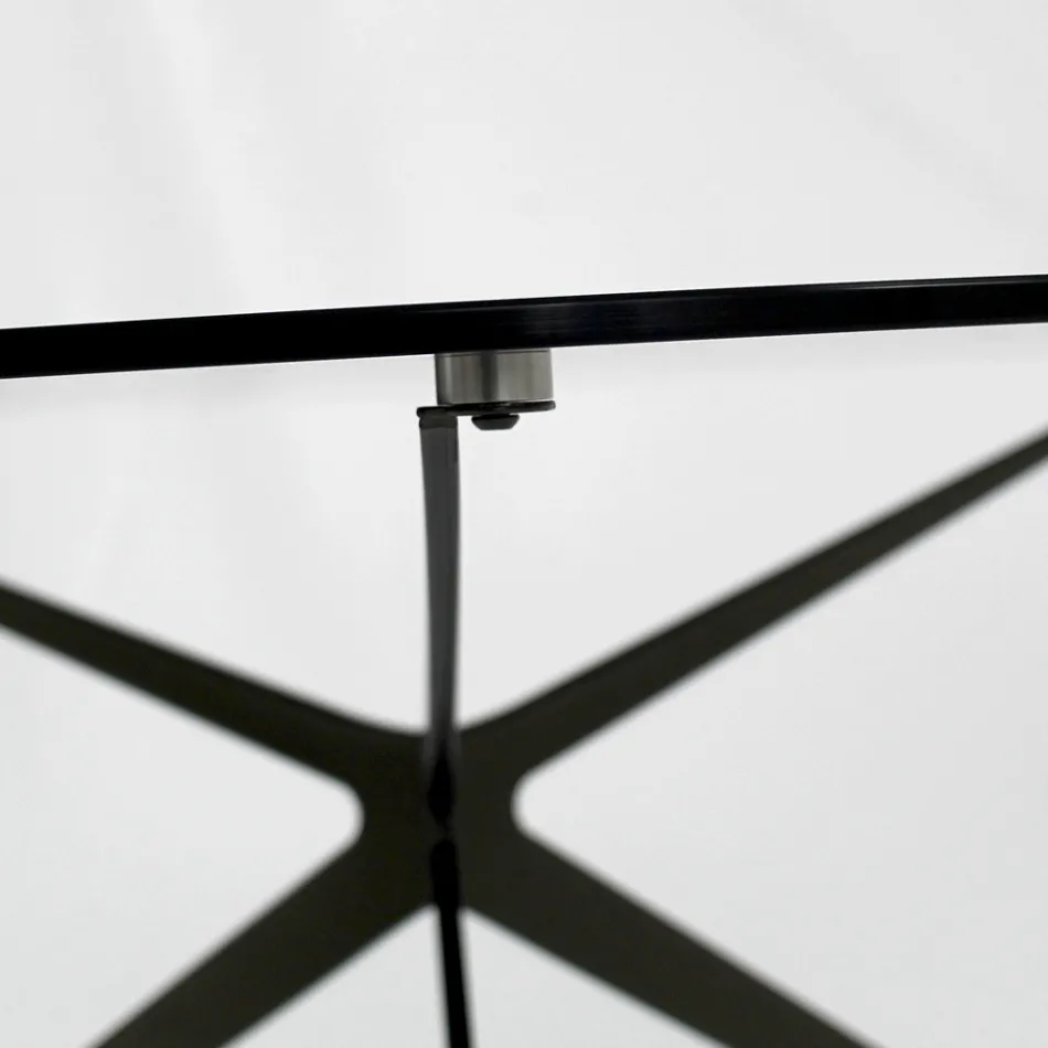 Stolik kawowy z okrągłym blatem Wykonany ze szkła Wyprodukowano we Włoszech - Siste Viadurini