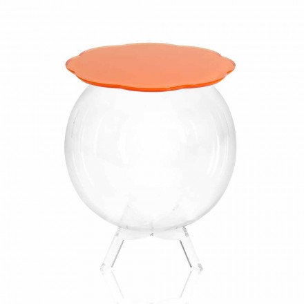 Stolik kawowy / okrągły pomarańczowy pojemnik Biffy, nowoczesny design Viadurini