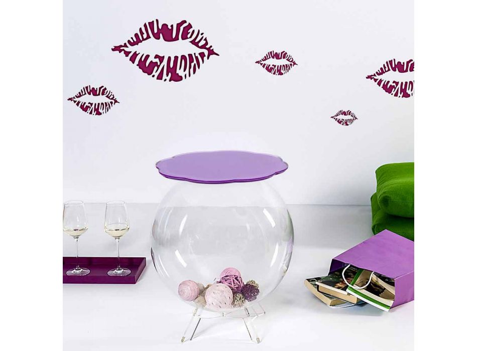 Biffy okrągły stół / pojemnik w kolorze lawendy, nowoczesny design Viadurini
