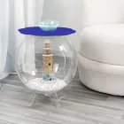 Okrągły stolik kawowy/pojemnik Biffy blue, nowoczesny design made in Italy Viadurini