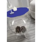 Okrągły stolik kawowy/pojemnik Biffy blue, nowoczesny design made in Italy Viadurini