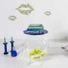 Niebieski okrągły stół / pojemnik Biffy, nowoczesny design wykonany we Włoszech Viadurini