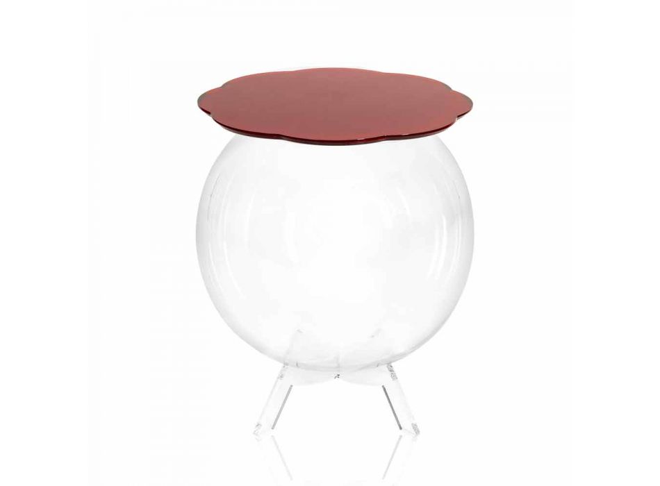 Stolik kawowy / okrągły czerwony pojemnik Biffy, nowoczesny design wykonany we Włoszech Viadurini