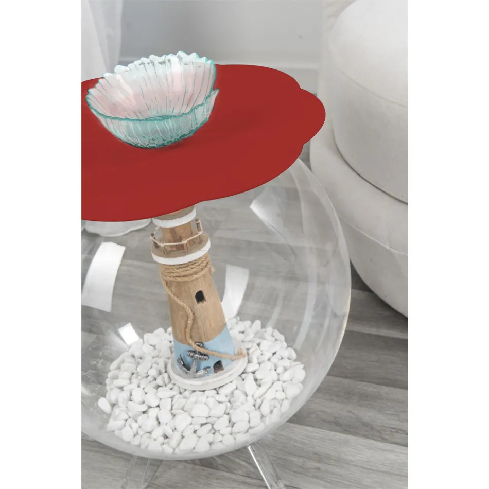 Okrągły stolik/pojemnik Biffy red, nowoczesny design made in Italy Viadurini